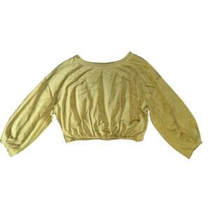 We The Free Gold Cropped Sweater Size Medium